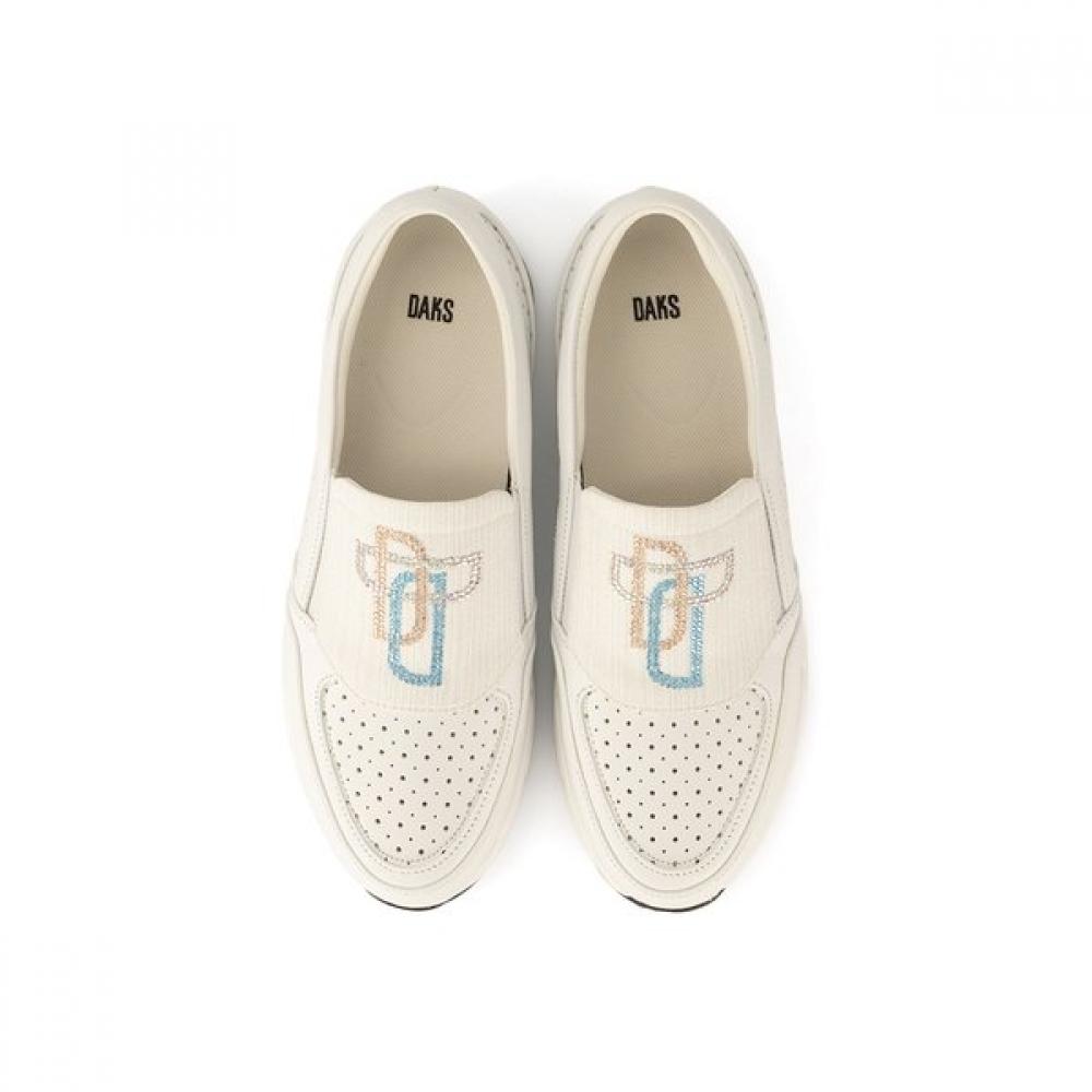 DakS Women S Comfort meSh Slip On With Cubic decoratiOn dlS421ta30  White 