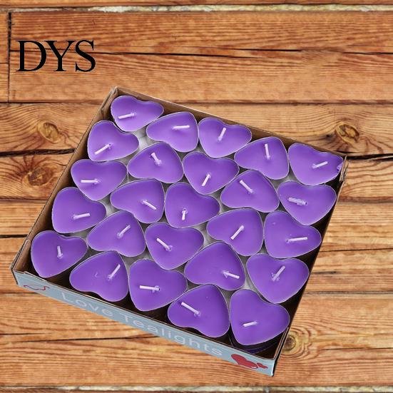 Tea Candle 50Pcs Smokeless Round/Heart Shape Flickering Birthday Mini Desktop Atmospheres for Party Wax