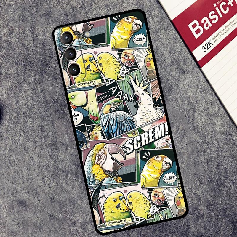 Colorful Parrots Case For Samsung Galaxy S24 S26 Ultra S10 S20 S21 S22 S23 Plus S25 FE S25 Ultra Cover Coque