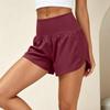 Fritidsshorts för damer med fickor Hög midja Elastisk midjeband Lätt och andningsbart tyg Avslappnad passform Sommarplagg