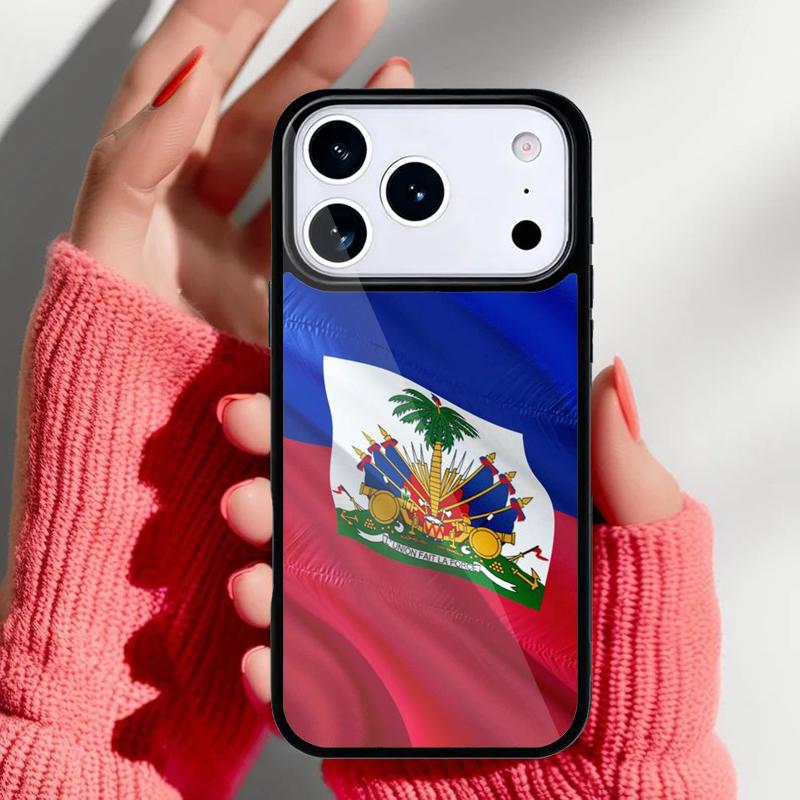 Haiti Haitian Flag print Phone Case for iPhone 17 16 15 14 13 Pro Max Back Cover for 12 11 Pro Coque