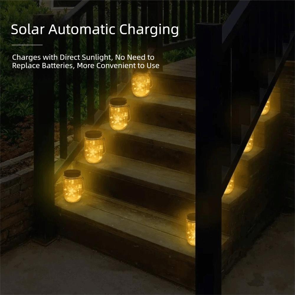 30LED Mason Jar Lid Lights Solar Charging String Lights Hanging Outdoor Lights  Outdoor Decoration