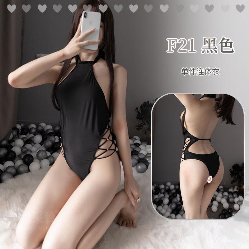 Open crotch free sex underwear sexy one-piece hollow tight body open file free perspective temptation hollow pajamas