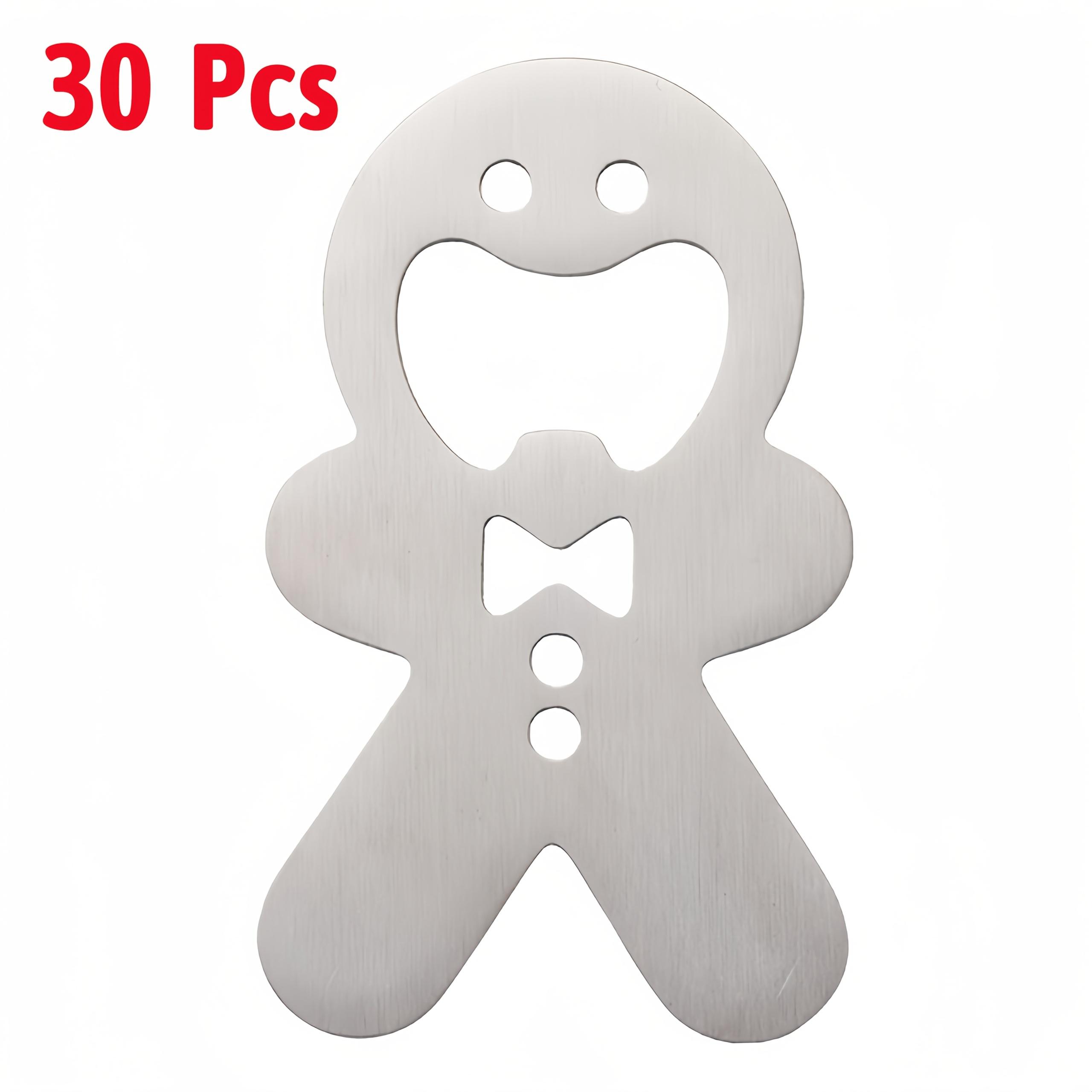 

30 шт. Пряничные человечки открывашки для пивных бутылок, Очаровательный мультяшный дизайн, Для вечеринок, Рождественские подарки 30 штук, Праздничный подарочный предмет, Игривый аксессуар 30Pcs Bottle Opener