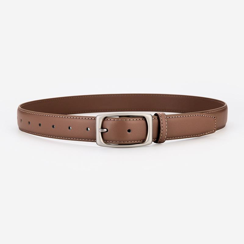 Women's 2024 Genuine Leather Belt - Versatile, Soft Cowhide Waistband for Jeans, Decorative Black.