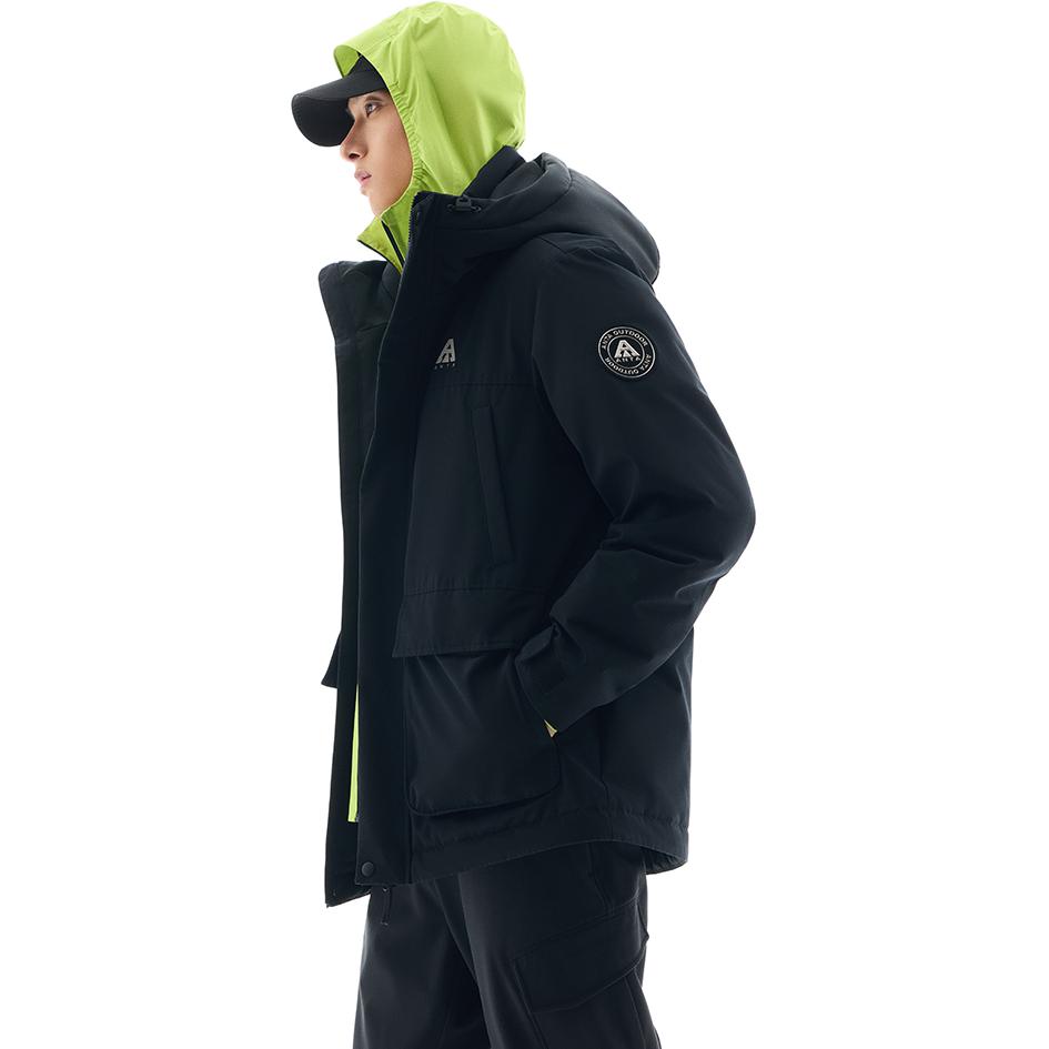 

Anta Ветрозащитная теплая однотонная куртка-пуховик для мужчин, черная 952446903-5 S