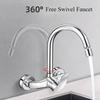 Kitchen Faucet Into The Wall Hot and Cold Washbasin Sink Washbasin Balcony Washbasin All Copper Mixed Water Valve Faucet