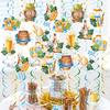 48 Pcs Oktoberfest Hanging Swirl Decorations Beer Festival Hanging Spiral Streamer Ceiling Decor for Oktoberfest Themed Party Supplies