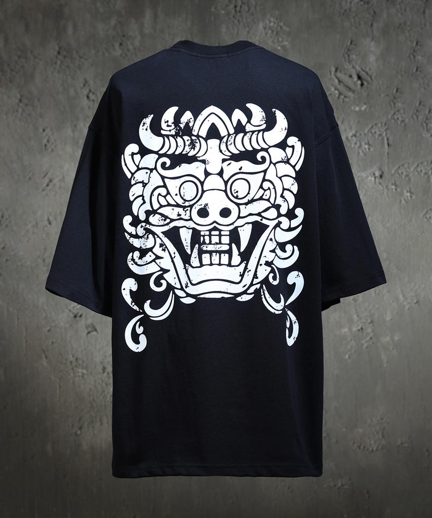 Kileutimuka Printed Loose Fit Short Sleeve T-Shirt Black