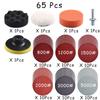 15-65 Pcs Car Headlight Repair Restoration Kit 3 Inch 75mm Sanding Plate Waxing Sponge Sanding Pad for Polishing and Sanding