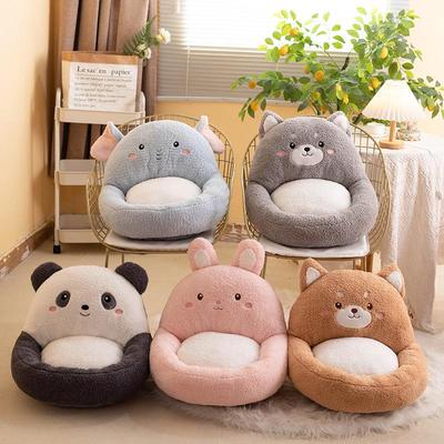 "Cozy Shiba Inu Cartoon Animal Cushions for Chair with Half-Surround Waist Support"