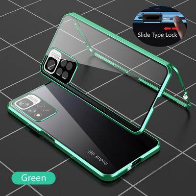 Metal Double Sided Glass Snap Lock Phone Case for XIAOMI Redmi Note 11S Note 11T Note 11 Pro Plus 5G 360 Full Protection Cover