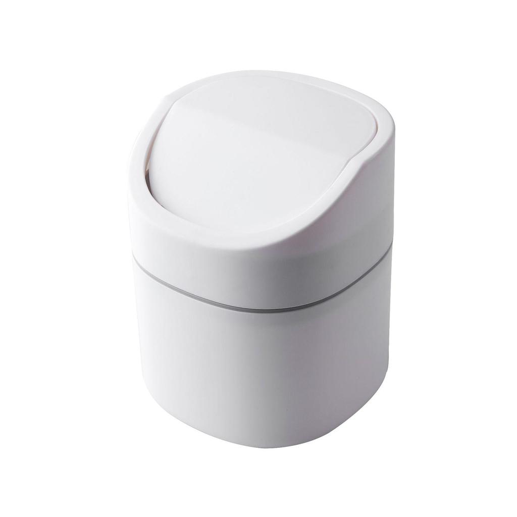 Compact Flip-Top Desktop Trash Can with Lid for Home or Office