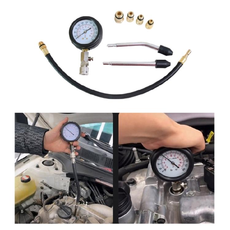 8Pcs Auto Tool Gauges Compression Tester Petrol Engine Pressure Gauges