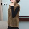 Women Sleeveless Waistcoat Autumn Winter Solid Color Plush Stand Collar Flush Vest Coat Pockets Zipper Placket Thickened Double Sides Fleece