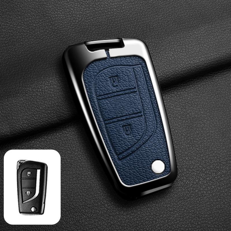 Leather Car Key Cover Case Shell for Toyota Hilux Revo Auris Corolla Reiz Avensis Verso Yaris Aygo Rav4 Scion TC IM 2017 2016