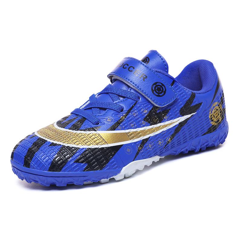 Velcro Lace-Free Soccer Shoes for Kids: Boys & Girls Training TF Studs