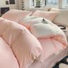 Ins Style Solid Color Duvet Cover Set Washed Cotton Bedclothes Comforter Cover Pillowcase Soft Bedding Sets Quilt Covers 220x240