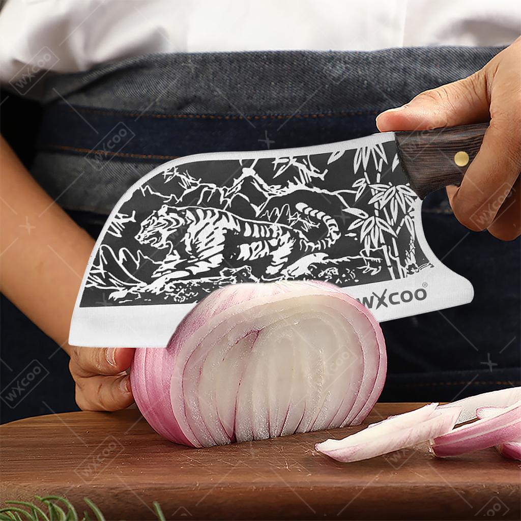 WXCOO Handmade Butcher Knife Multifunctional Kitchen Knife for Cutting Fruit Vegetable Bone Chopping Chef Knife Stainless Steel