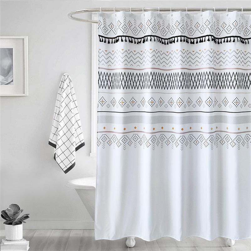The New Line Bohemian Style Hotel Waterproof Thickened Bathroom Household Simple Shower Curtain For Toilet