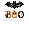 Rustic Wooden Welcome Board Halloween BOO Door Sign, Spooky Bat Hanging Ghost Pumpkin Holiday Party Wall Decoration Black Cat Hanger Ornaments