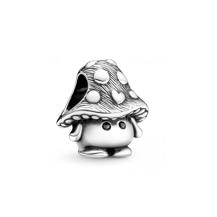 Pandora 925 Silver Fun Mushroom Charm Men Charm 799528C01 Box,F,Silver