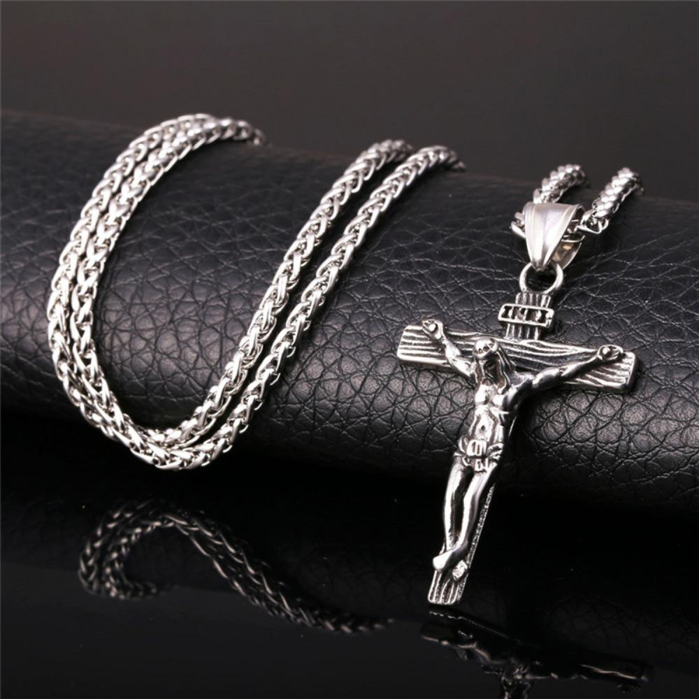 Herren Europäische und Amerikanische Personalisierte Religiöse Jesus Kreuz Halskette Modische Goldene Kreuz Anhänger Halskette Zirkon Geschenk