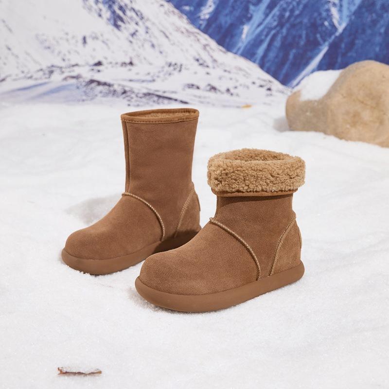 - Invisible height increase, piled and thickened fur integrated, small potato snow boots, women s tall tube warm two cotton boots 33