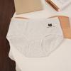 Female Spring and Autumn Pure Cotton 10A Antibacterial Extended Crotch Period Middle Waist Triangle Briefs