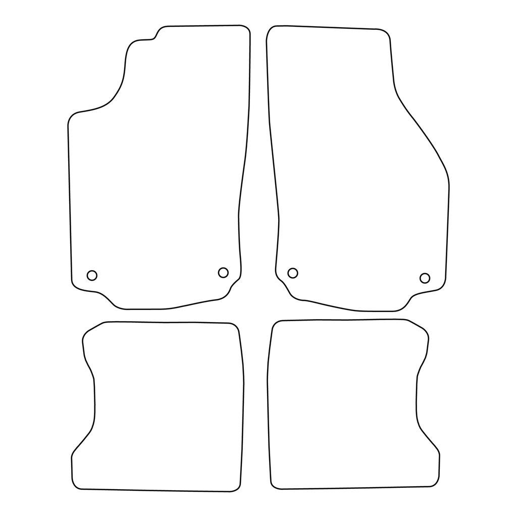 [Blm]Op034 Black - Set Of Velour Floor Mats To Fit Opel Combo C 5-Seat 2001-2011 - Black Trim
