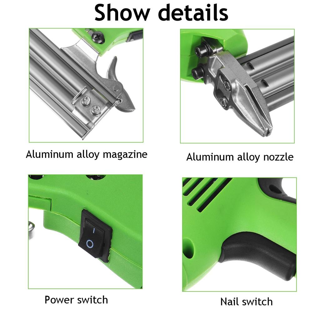2 In 1 220V Electric Power Tools U-Shaped Straight 2000W Electric Straight+Staple Guns Framing Tacker Eletric Nails Gun