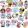 Fantasyon 50 Sheets BTS Bangtan Boys Stickers Waterproof Set Suitcase Stickers for Your Favorite Suitcase Bicycle Helmet PC Guitar Mobile Phone