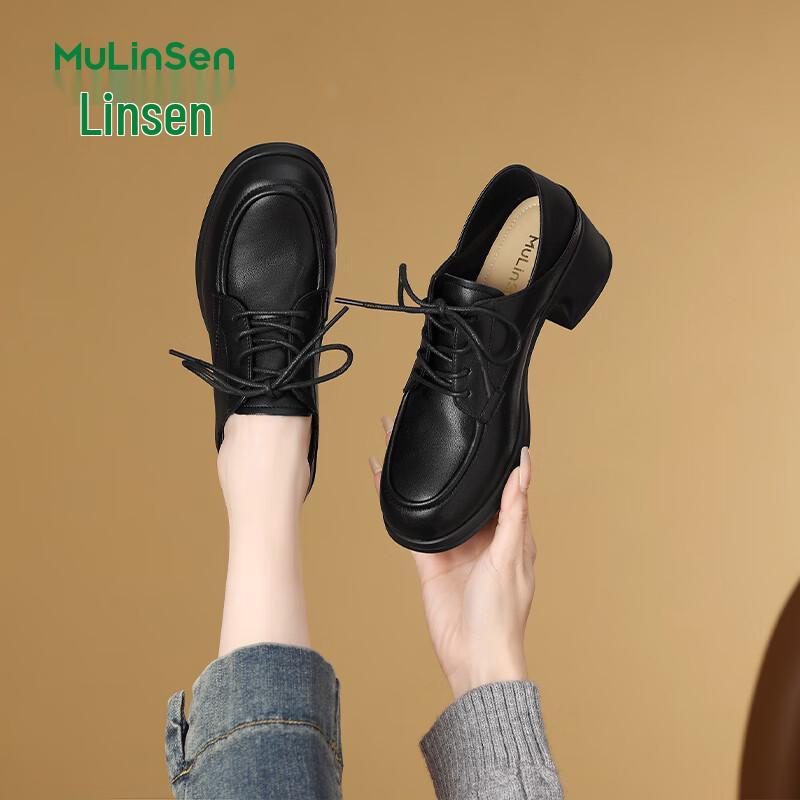 Женские лоферы Mulin Sen на шнуровке для commuters 37 чёрный