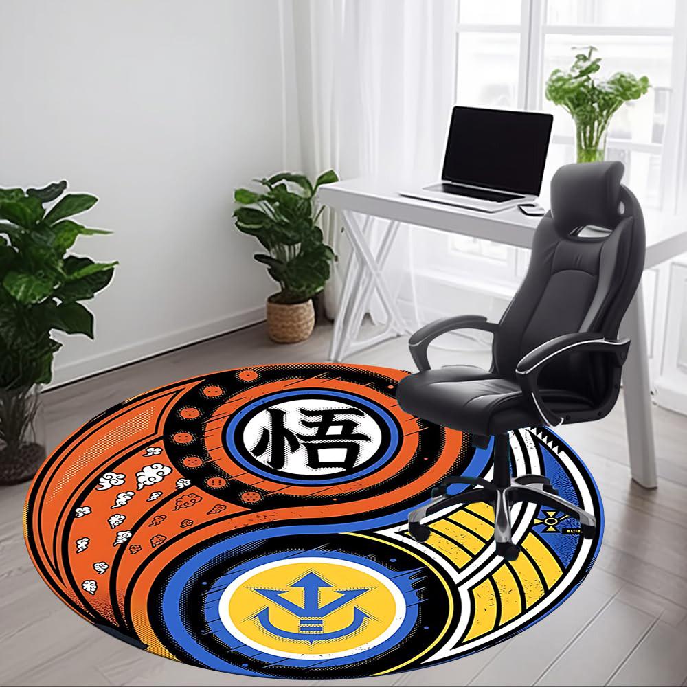 1pc Dragon Ball YinYang Symbols Office Round Area Rug, Indoor Mat Suitable For Office,Bedroom Living Room Home Decor, Room Deco a0926