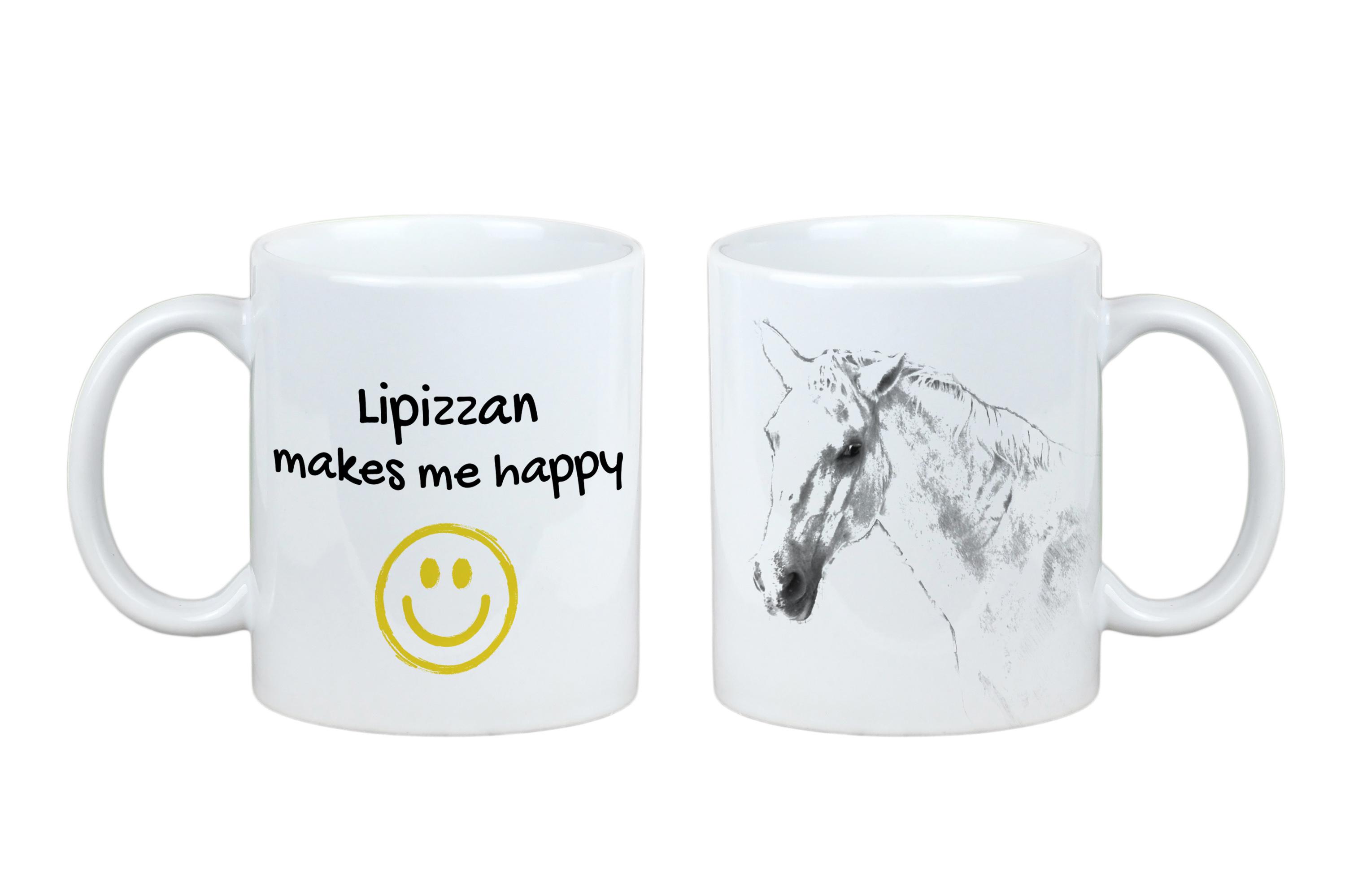 

Lipizzan - cup with a horse, a cheerful cup for a dog lover, a personalized gift from the Art-Dog brand білий