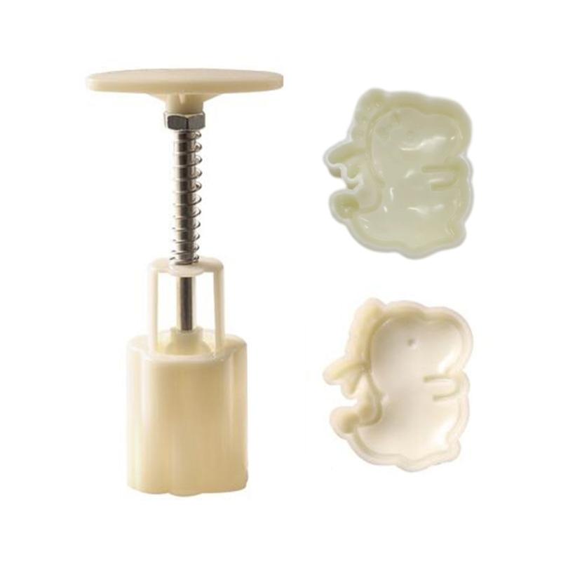 30g Plastic Mooncake Stamps Cartoon Dinosaur Shaped Mooncake Molds Hand Press Mooncake Cutters Pastry Decorating Tools