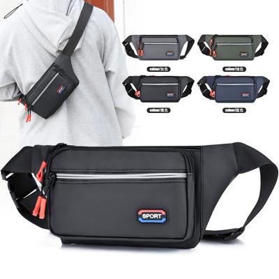 Nova bolsa de cintura simples e moderna multifuncional para homens e mulheres com faixa refletora, bolsa de peito para viagem ao ar livre, bolsa de troco, bolsa mensageira esportiva