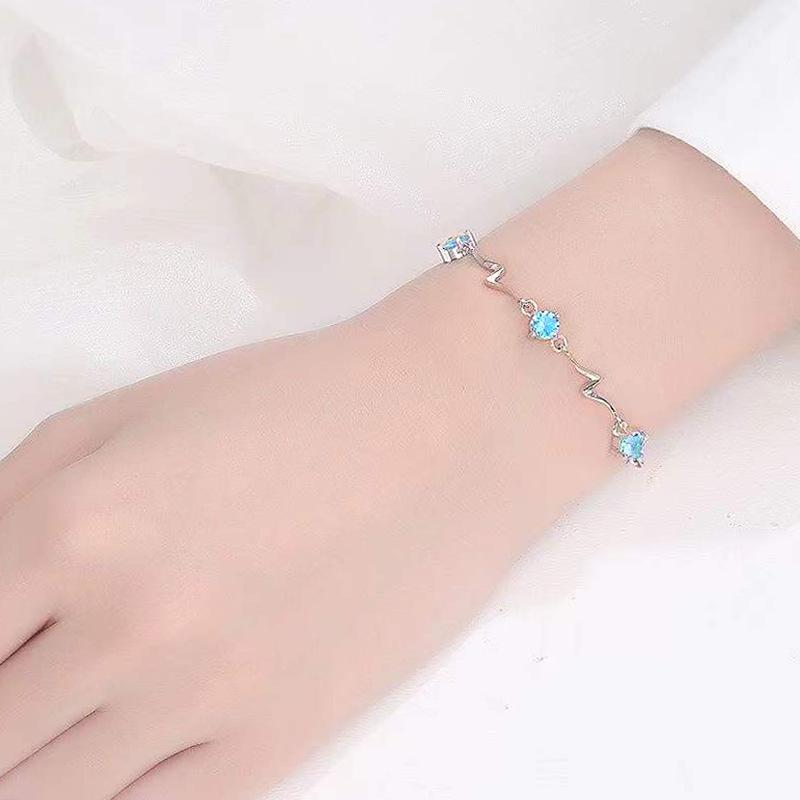 925 Silver Beautiful Stars Bracelets for Women Korean Designer Party Wedding Fashion Jewelry Holiday Gifts