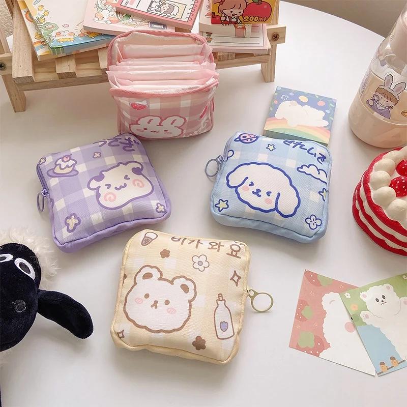 Coreano Carino Orso Grande Capacità Sacchetti Porta Assorbenti Igienici Ragazze Cartone Animato Periodo Fisiologico Tampone Organizzatore Borsa Mini Borsa