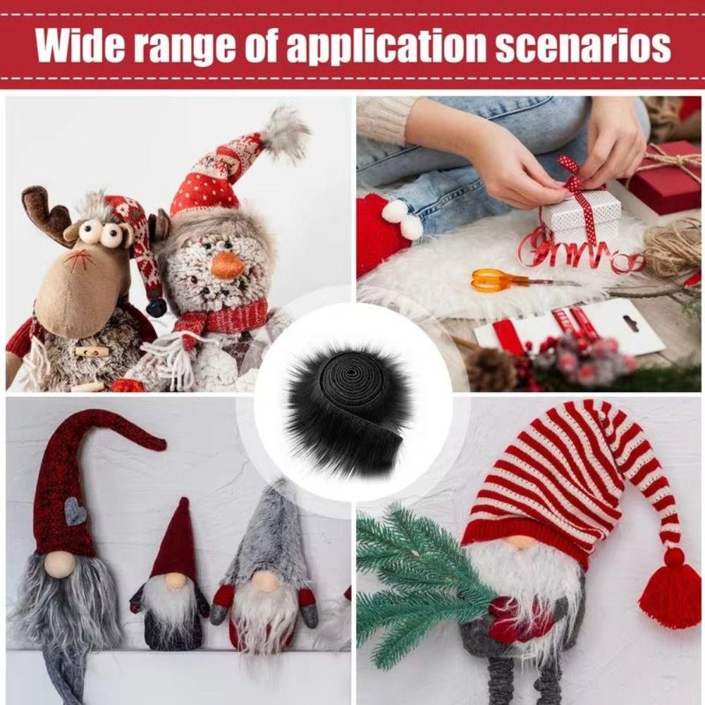 Durable 1.5M Faux Fur Ribbon DIY Solid Color Fur Stripe Apparel Sewing Fluffy Trim Winter Costume Material Home Decor