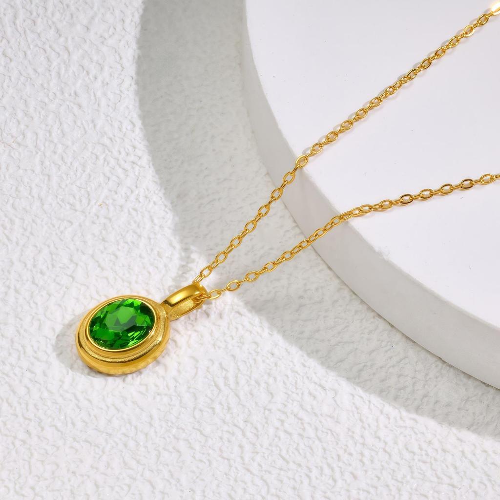 French Fashion Elegance Temperament Zircon Necklace Personalized Design Titanium Steel Necklace Women Do Not Fade Versatile