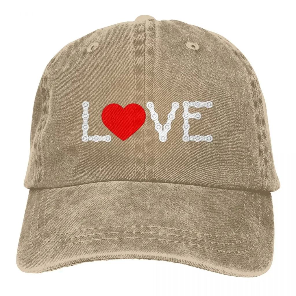 L Love Bike Bicycle Cycling Baseball Cap Accessories Casual Distressed Cotton Hat Men Women