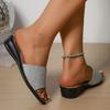 Fashion 2025 Summer New Women’s Open Toe Slippers Outdoor Casual Bling Wedges Sandals for Plus Size Round Toe Daily Beach Slippers