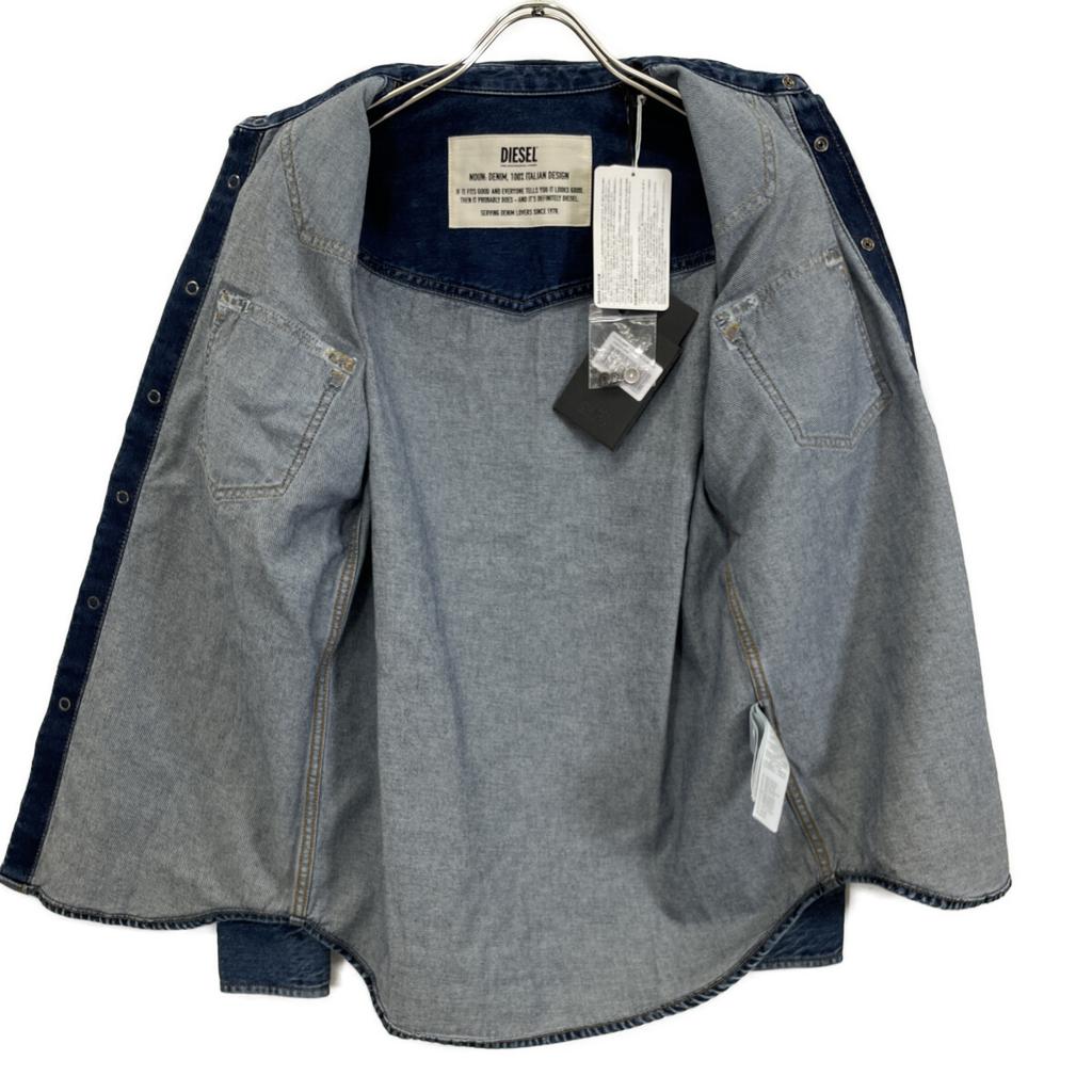 DIESEL D-EAST-P1 Blue Long Sleeve Denim Shirt Washed tops XS blueUsed