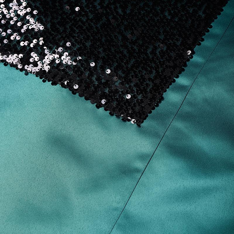 Dámské maxi šaty plus size s výstřihem do V, netopýřími rukávy, flitrovou patchworkovou aplikací, ležérního volného střihu