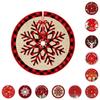 Tree Christmas Skirt Red Plaid Santa Elk Carpet Mat Cover Home Decoration Xmas