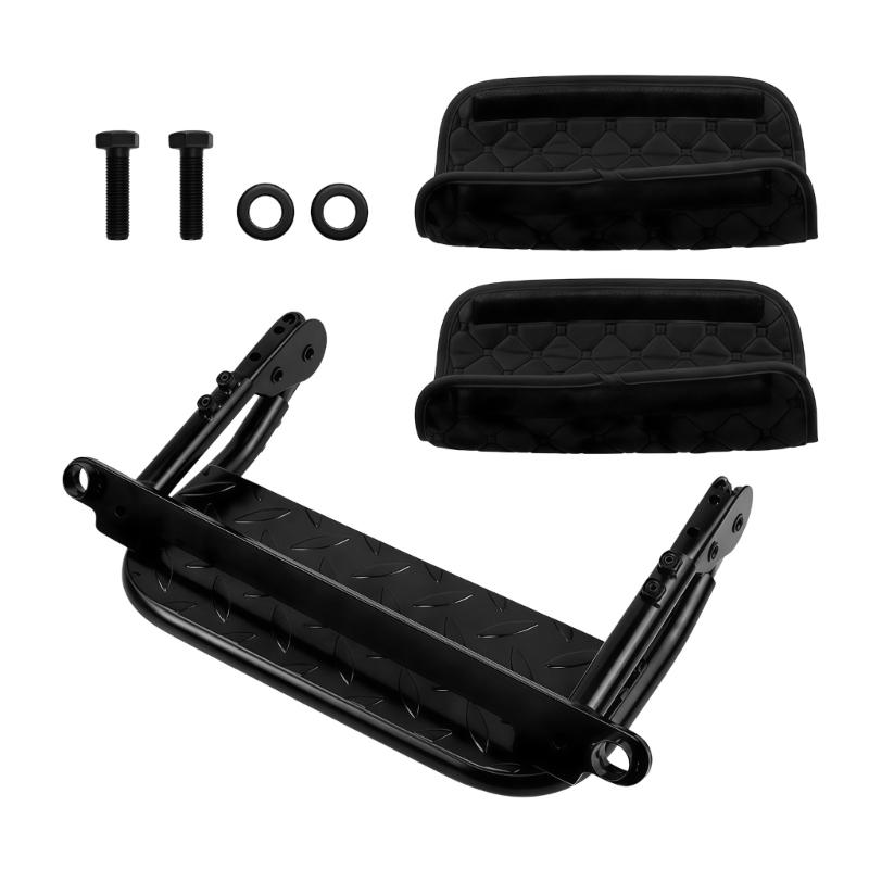 

Foldable Passenger Footrest Folding Heavy Duty Tire Step Adjustable Heights And Angles Not Require Drilling 1