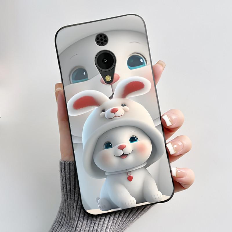 Phone Case For Nokia 150 2G 2023 Casing Luxury Cute Love Rabbit Funny Cartoon Black Matte Soft Silicone Shockproof Cover Shell