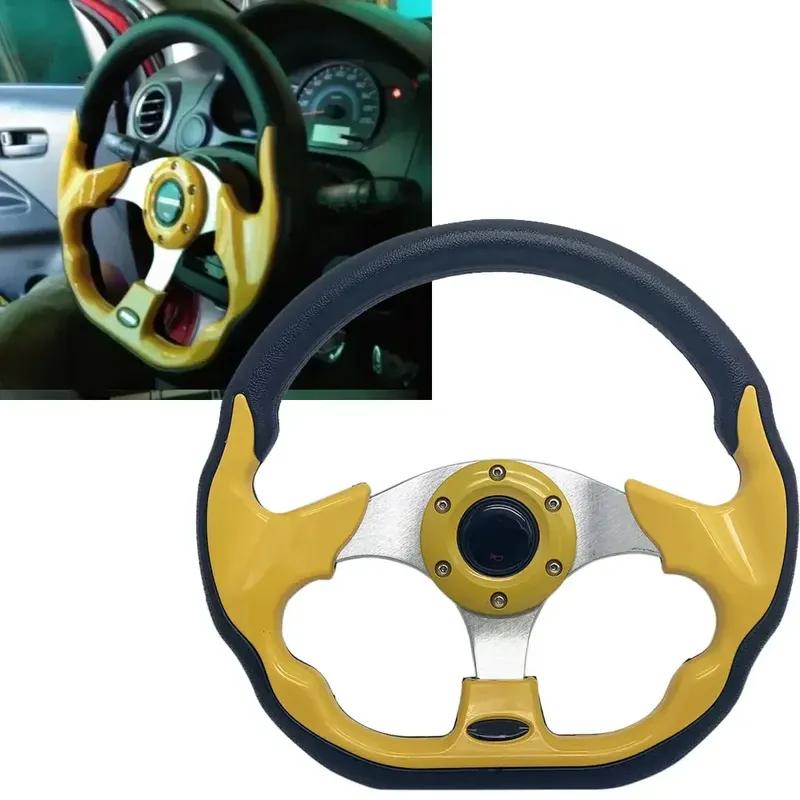 1pcs Universal 13" 320mm Racing Sports Car Steering Wheel with Horn Button Carbon Fiber