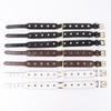 Premium Leather Dog Collar Adjustable Double-Sided Full-Grain Cowhide With Star Rivet Decor Small To Medium Dogs